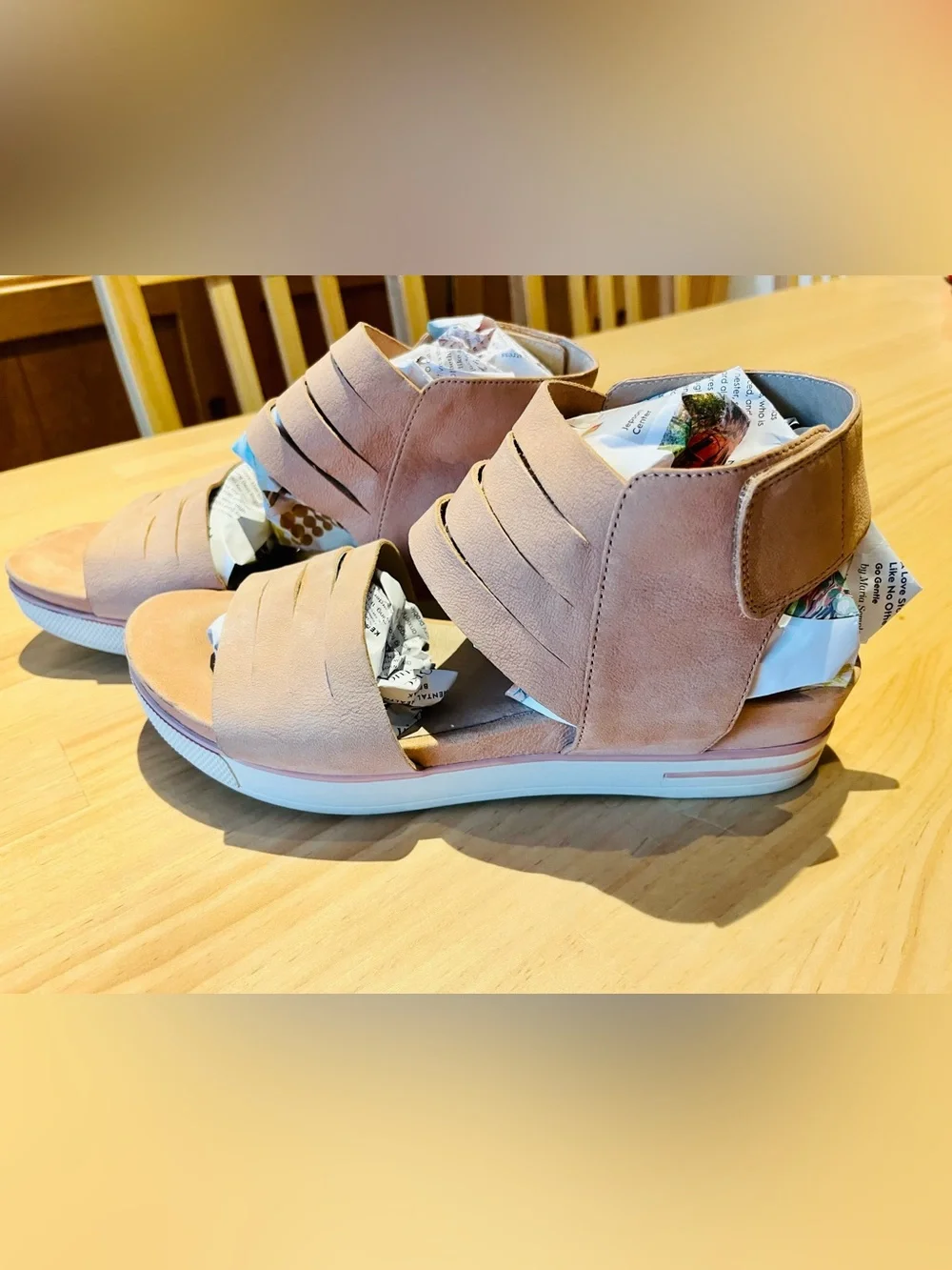 Eileen Fisher Slice Tumbled Nubuck Sneaker Sandals - Tan - size 9!